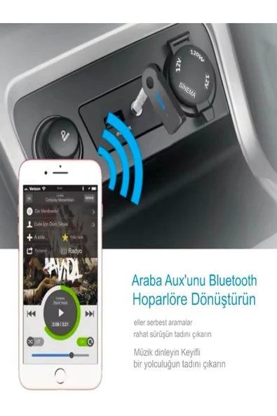 DEANB 3.5mm 120mAh Bluetooth Kablosuz AUX Araç Kiti Ses Hoparlör Universal Çevirici - Resim 5