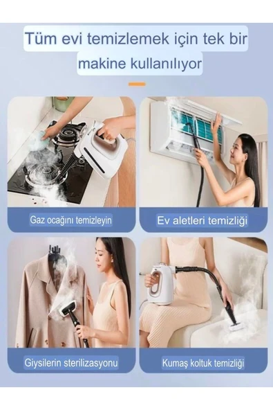 DEANB Dn622 9in1 1350w 3m Kablo Buharlı Temizleme Makinesi 550ml Su Tankı 120° Ev, Mutfak, Ofis, Araç Otel - 2