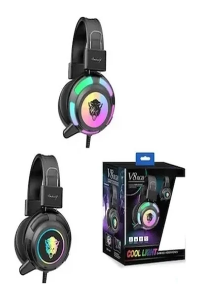 DEANB V8 7.1 RGB Işıklı Mikrofonlu Oyuncu Kulaklığı - Süper Surround 50mm Hoparlör - 7