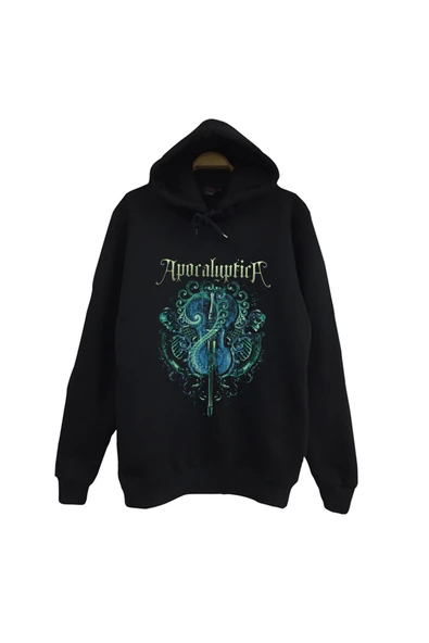 Apocalyptica Müzik, Metal Grubu Baskılı Unisex %100 Pamuk Siyah T-shirt
