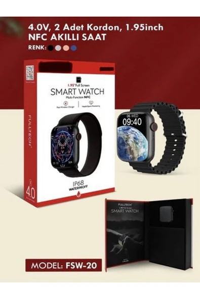 DEANB Fsw-026 Nfc Full Touch 45mm Ip68 Su Geçirmez Titanyum Akıllı Saat Bluetooth 3.0 5.0 - 7
