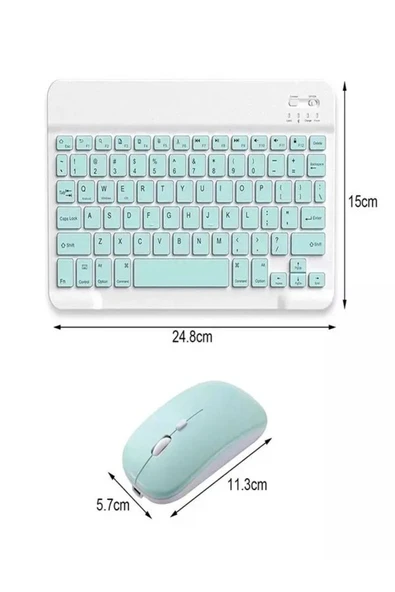 DEANB Bkb011 Mini 24x15cm Kablosuz Bluetooth Klavye & Mouse Seti - Universal Uyumlu, Taşınabilir Ve Şarjlı - 7