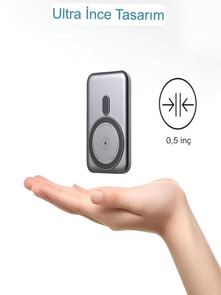 DEANB Pw103 22.5w Hızlı Şarj 5000mah Kapasiteli 1type-c 1usb Powerbank Manyetik Magsafe - Resim 6