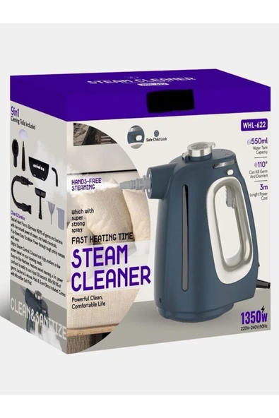 DEANB Whl622 9in1 1350w Buharlı Temizleme Makinesi 550ml Su Tankı 3m 120° Ev Mutfak Ofis Araç Ve Otel Için - 8