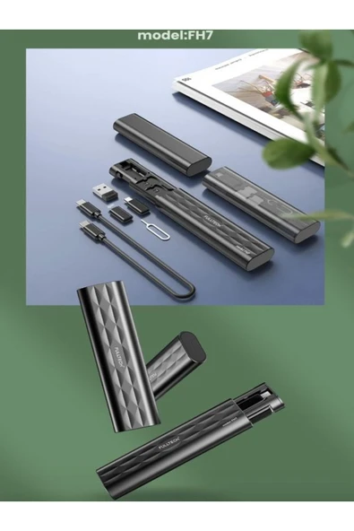 ÇELİKWORK F0H7 7 in 1 Çok işlevli Type-C, USB, Micro Lighting Port, Seyahat Seti iPhone, Android, PC Çevirici - Resim 7
