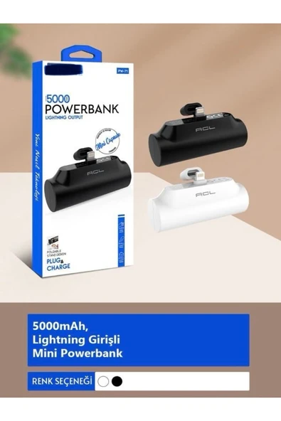 çelikwork inspiring technology Pw71 5000mah Taşınabilir Powerbank Standlı - Lightning Girişli Iphone Şarj Aleti, Mini Boy - Resim 6