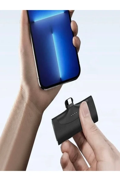 ÇELİKWORK Pw0-102 3000mah Iphone Lighting Uyumlu Powerbank Mini Elektronik Siyah Taşınabilir Güç Bankası - 2