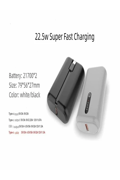 ÇELİKWORK Pw0-26 10000mah Pd 22.5watt Hızlı Telefon Şarj Aleti Elektronik Taşınabilir Type-c Batarya Powerbank - Resim 6