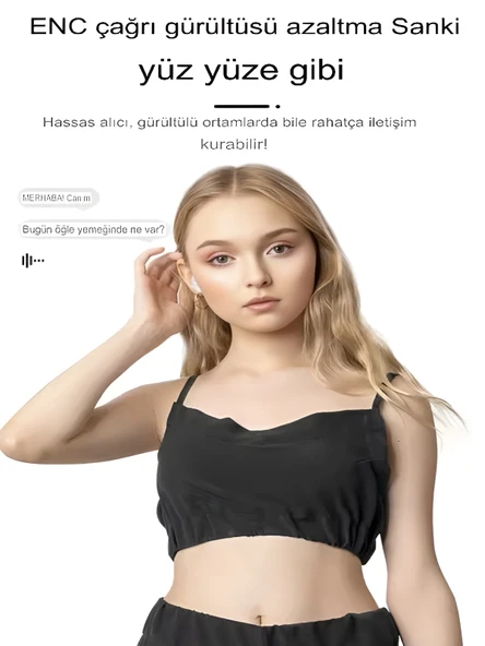 DEANB Dokunmatik Ekran GPS Airbuds 4K ANC ENC Bluetooth Kulakiçi LCD Ekranlı Wireless Kulaklık - Resim 4