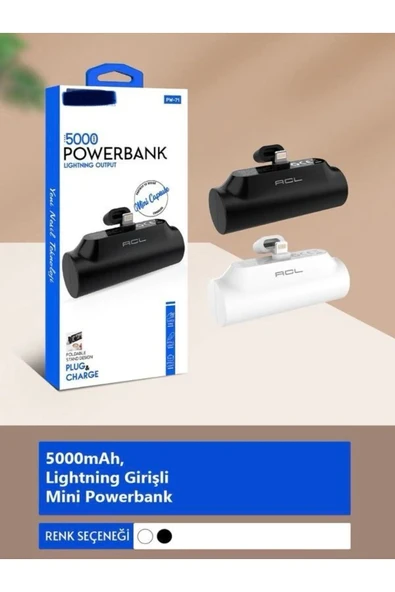 çelikwork inspiring technology Pw-71 5000mah Taşınabilir Powerbank - Lightning Girişli Taşınabilir Iphone Mini Şarj Aleti - 4