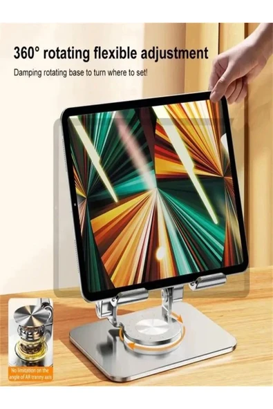 DEANB B31 Alüminyum Alaşım Katlanabilir  4.7-12 inç 360° Dönen Apple Uyumlu Tablet Telefon iPad Ofis Stand - 5