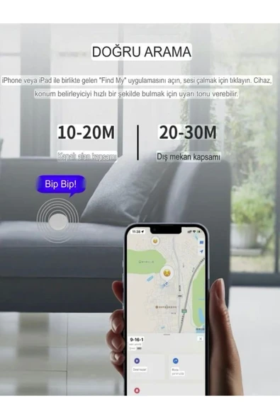 DEANB Find My Mfi Sertifika Kablosuz Akıllı Takip Cihazı Iphone Uyumlu Anahtarlık Özellikli Airtag - 2