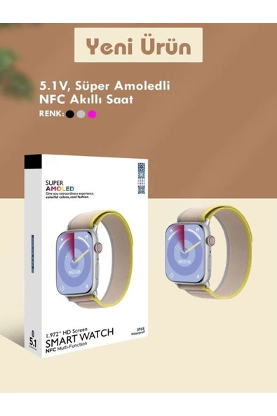 DEANB Fsw-028 Ip68 Su Geçirmez 44mm 1.9inç Super Amoled Ekran Karbon Alüminyum Kasa 2 Kordon Akıllı Saat - 7