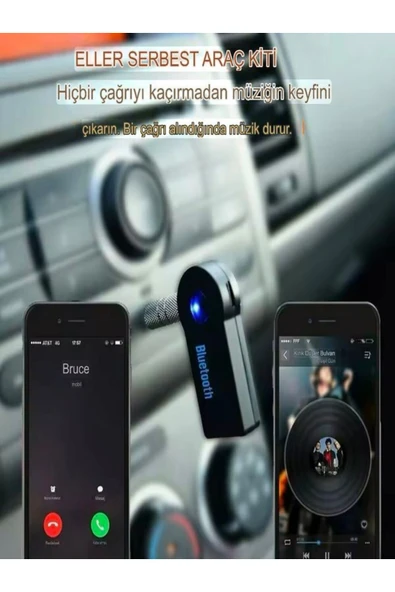 DEANB 3.5mm 120mAh Bluetooth Kablosuz AUX Araç Kiti Ses Hoparlör Universal Çevirici - Resim 4