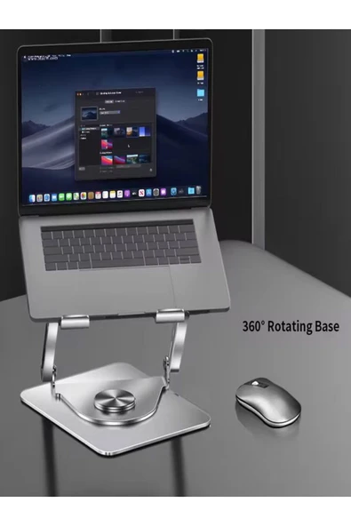 DEANB 10-17.3 inç Magnetli Fanlı, Carbon 360° Mekanizmalı Telefon ve Laptop MacBook Standı - 5