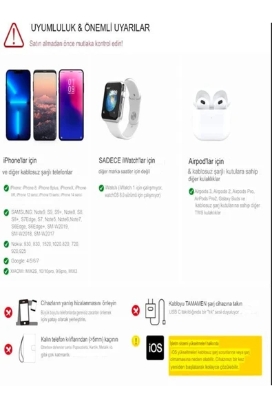 ÇELİKWORK AW013 15 3-in-1 Kablosuz Mıknatıslı RGB Işıklı Saat, Telefon ve AirPods Şarj Standı - Resim 6