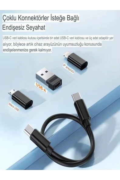 çelikwork inspiring technology Aynalı, Standlı 8-in-1 Çok Işlevli Seyahat Seti - Type-c, Usb, Micro, Lightning Port Çevirici - Resim 6