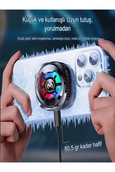 DEANB CX6 Sıcaklık Göstergeli Güçlü Manyetik Cep Telefonu Soğutma Fanı Radyatör Soğutucu Pubg - 2