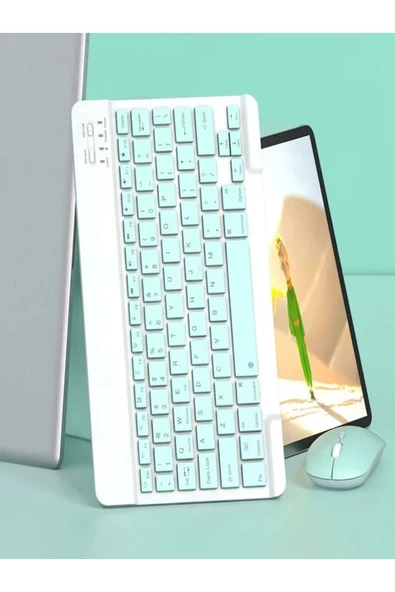 DEANB Bkb011 Mini 24x15cm Kablosuz Bluetooth Klavye & Mouse Seti - Universal Uyumlu, Taşınabilir Ve Şarjlı - 5
