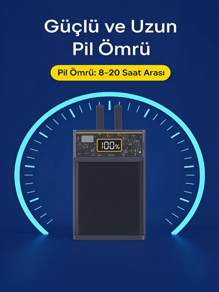 ÇELİKWORK Pw50 Lcd 22.5w Type-c & Lightning Kablolu Hızlı Iphone Şarj Aleti - 10,000mah Taşınabilir Powerbank - Resim 4