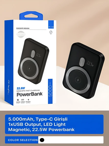 DEANB Pw103 22.5w Hızlı Şarj 5000mah Kapasiteli 1type-c 1usb Powerbank Manyetik Magsafe - Resim 8