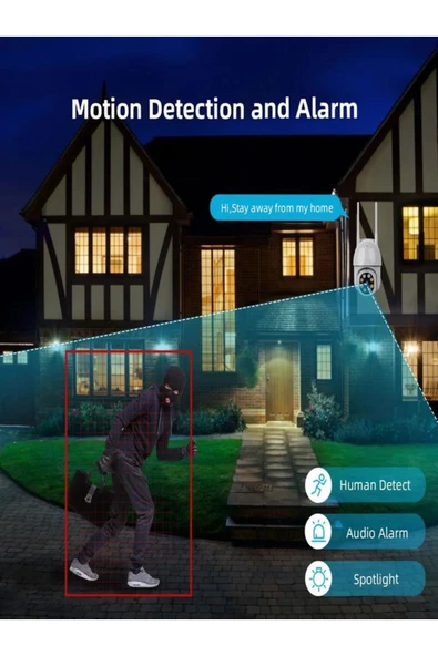 DEANB 2.5 İnç Wi-Fi IP66 Su Geçirmez Alarmlı HD Hareket Sensör Çift Işıklı Gece Görüşlü İNTERKOM Kamera - 4