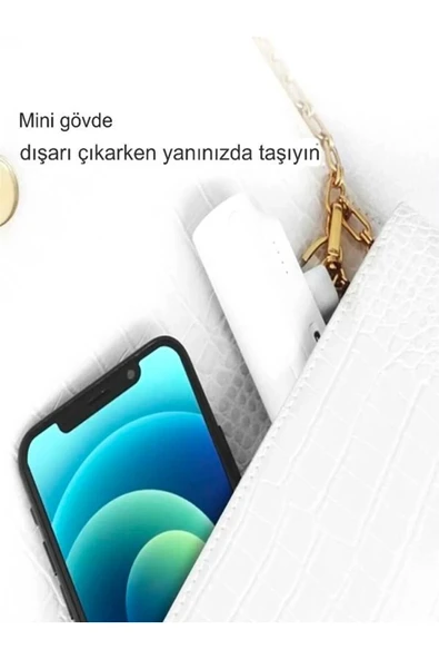 ÇELİKWORK Pwq93 5000mah Elektronik Beyaz Taşınabilir Batarya Powerbank Type-c Telefon Mini Şarj Aleti - 3