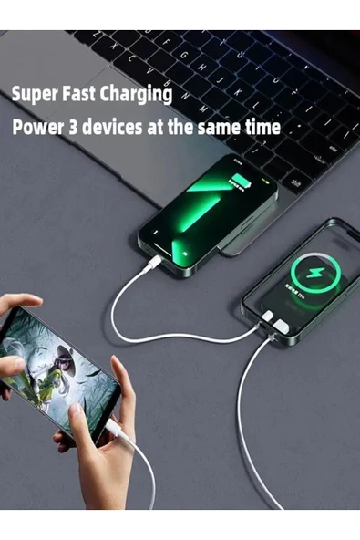 çelikwork inspiring technology 10000mh Kablolu 22.5w Iphone Magsafe 15w Elektronik Taşınabilir Batarya Powerbank Telefon Şarj Aleti - Resim 5