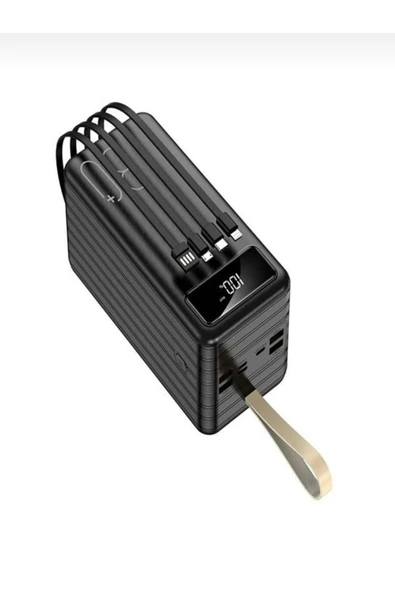 ÇELİKWORK 80000mAh 22.5W Hızlı Şarj LCD Gösterge Dahili Lightning Type-C Micro Kablolu 7 Portlu Powerbank - 1