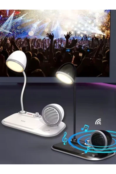 çelikwork inspiring technology Aw6 15w Wireless Kablosuz Şarj Standı, 3in1 Ayarlanabilir Masa Lambalı, Bluetooth Hoparlör Tasarımlı - Resim 6