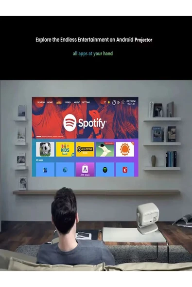 DEANB APR01 4K UHD Akıllı Taşınabilir LED Projeksiyon Cihazı Full HD 2.4+5G Wi-Fi Ev Sineması Projeksiyonu - 4