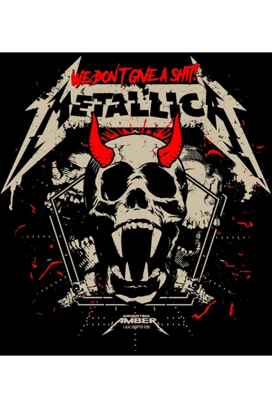 Metallica Baskılı Unisex %100 Pamuk Siyah Kapüşonlu Sweatshirt - 2