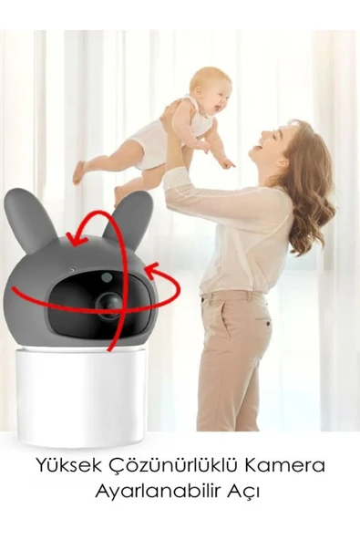 DEANB 4.3 İnç Kablosuz Monitörlü 150m Menzil 720P 2.4GHz İNTERKOM Hareket Algılayıcı IP Bebek Kamerası - 5