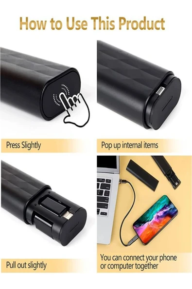 ÇELİKWORK F0H7 7 in 1 Çok işlevli Type-C, USB, Micro Lighting Port, Seyahat Seti iPhone, Android, PC Çevirici - Resim 3