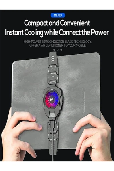 DEANB DL-5 Tablet Telefon Soğutucu Sessiz 7500rpm Lcd Gösterge RGB Işık Radyatör 2,2/12,9inch - Resim 3