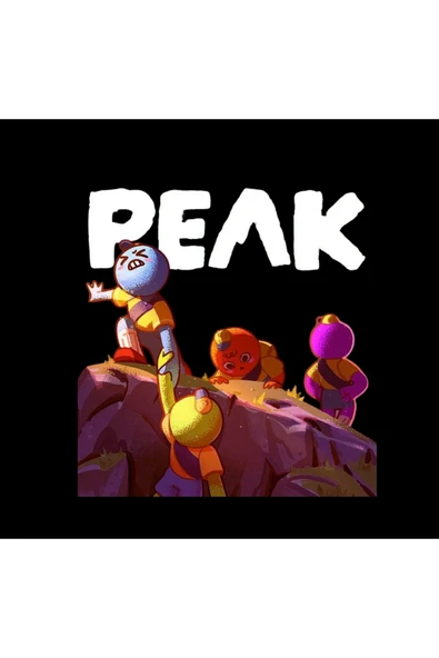 PEAK – Oyun Baskılı Unisex %100 Pamuk Siyah Kapüşonlu Sweatshirt - 2