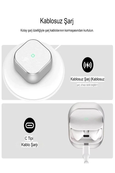DEANB 2in1 IPX4 Su Geçirmez Çift Taraflı Wireless HD Stereo Bluetooth 5.3 Kulaklık - Bluetooth Earbuds - 2