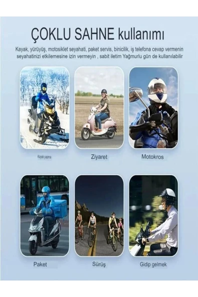 DEANB IP67 Su Geçirmez Sesli Asistan Bluetooth Motosiklet İNTERKOM RGB Işıklı Motor Kask Kulaklığı - 3