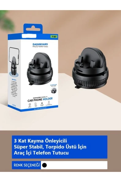 DEANB T0107 360° Dönen 3xKayma Önleyici Tutacak Torpido Üzeri Masa Üzeri ve Araç İçi Telefon Tutucu - 8