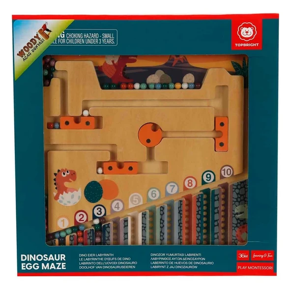 TOYZ DÜKKANIM Tahta Manyetik Dinazor Yumurtası Labirenti Kız Erkek Çocuk Oyuncak Eğitici Oyuncaklar - 3