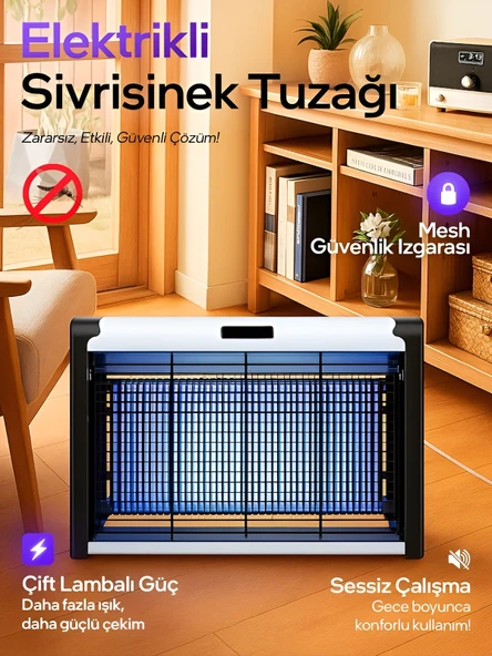 DEANB 8W Çift UVA Işık Elektrikli Sinek Öldürücü A Enerji Haşere Yok Edici Sivrisinek Kovucu Tuzak Lamba ürün görseli