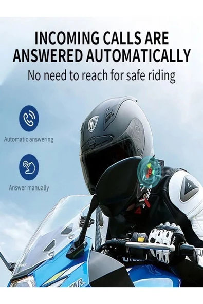 DEANB Y600 IPX6 Su Geçirmez RGB Bluetooth 5.3 Sesli Asistan İNTERKOM Kask Kulaklığı 1000MAH - Resim 2