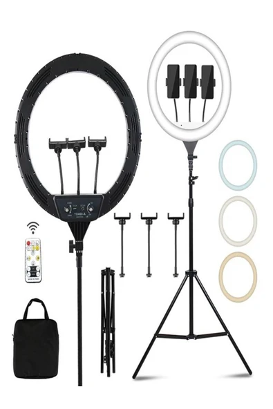 DEANB Alüminyum Alaşım 3D AR Panaromik 56cm 360° Dönen Kumandalı LED Fotoğraf Video Çekim Işığı - 8
