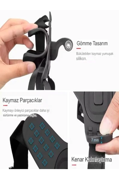 DEANB Motosiklet Telefon - Aksiyon Kamera Tutucu (4.0-6.9 İnç) – Motor Kask Aksesuarı Çene Montaj - 3