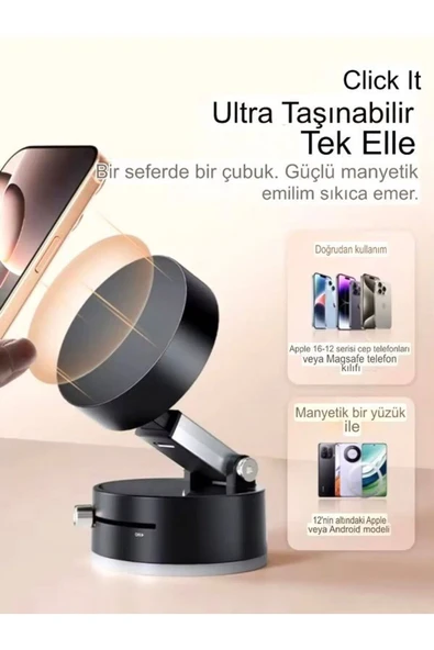 DEANB Magnetic Mıknatıslı Mekanizmalı Ev Ofis Araba Telefon Tutucu Stand Araç Içi Tutacak Oto Aksesuarları - 4