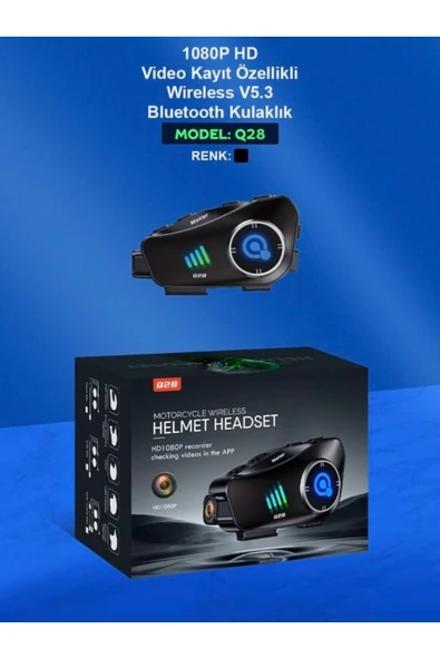 DEANB Q28 1080P 30fps HD Kameralı Motosiklet Kask İnterkom – Su Geçirmez, Bluetooth Kulaklık - Resim 8