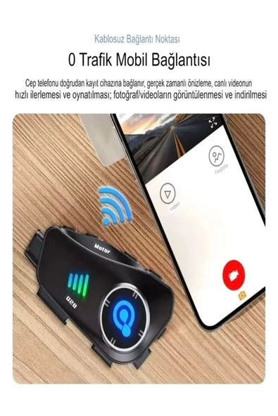 DEANB Q28 1080P 30fps HD Kameralı Motosiklet Kask İnterkom – Su Geçirmez, Bluetooth Kulaklık - Resim 5