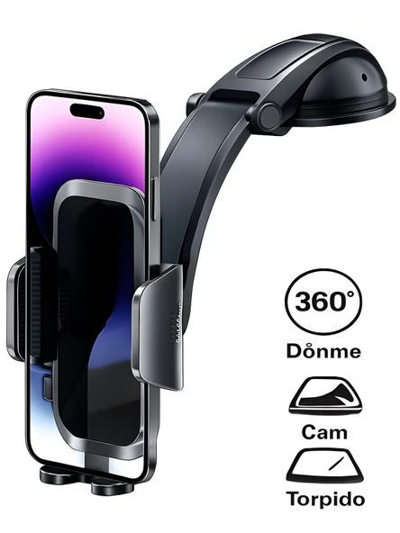 DEANB T78 360 Dönebilen Hidrolik Kanatlı Vantuzlu Araç Içi Telefon Tutucu Ayna Torpido Montajı Tutacak ürün görseli 1