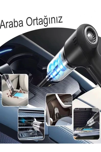 DEANB 3in1 12000pa Vakumlu Üflemeli Ev Ofis Araba Süpürgesi Şarj'lı Elektrikli Kablosuz Araç Içi Süpürge - 4