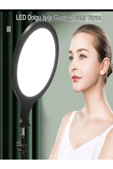 DEANB 36CM 360° Dönen LCD Göstergeli LED Işık - Fotoğraf ve Video Çekimleri İçin Filtreli ve Göz Korumalı - 1